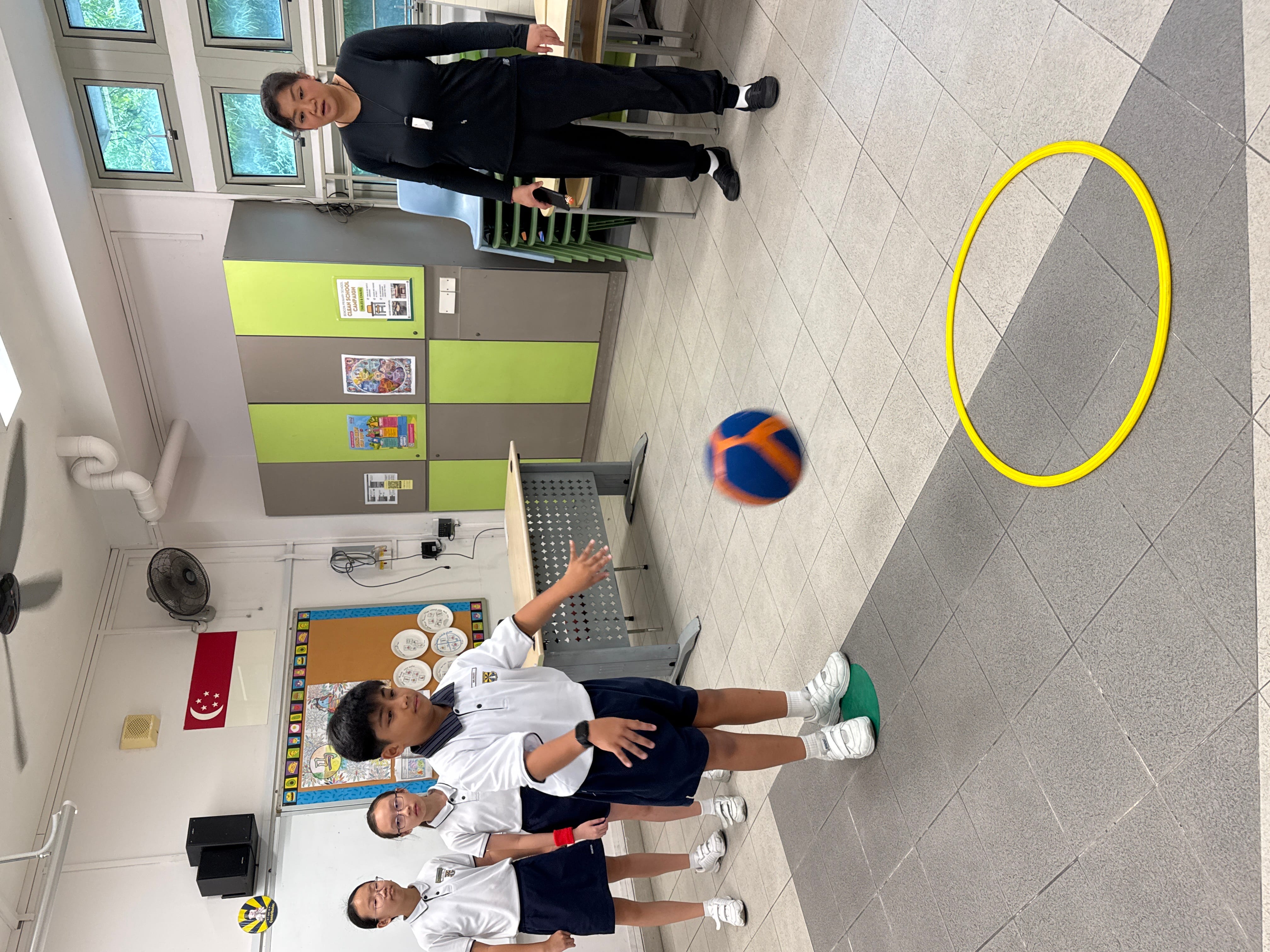 Trying out a bouncing challenge with careful aim and control